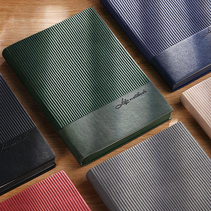 Premium PU Soft Cover Notebook with Metal Bookmark - Olive Green