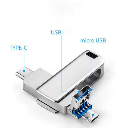 3-in-1 Heavy Metal OTG USB Flash Drive – USB 3.0 & Type-C Dual Interface USB