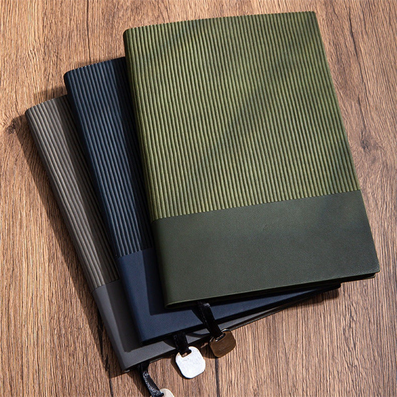 Premium PU Cover Notebook with Metal Bookmark - Blue
