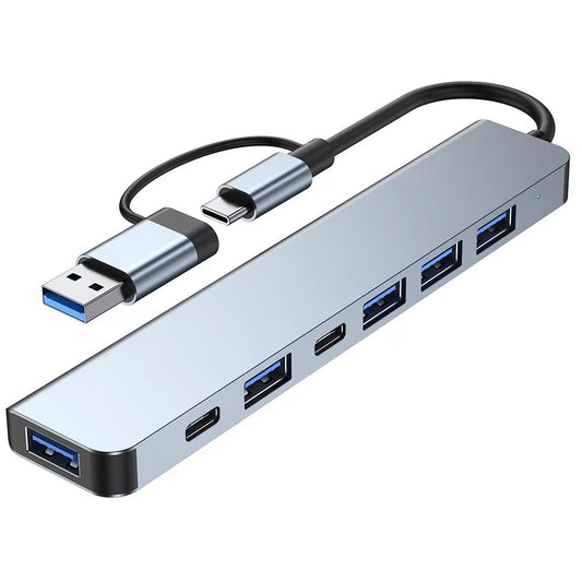 7-in-1 USB Hub with USB 3.1 & Type-C – Multi-Port Data Hub for Corporate Tech Gifts