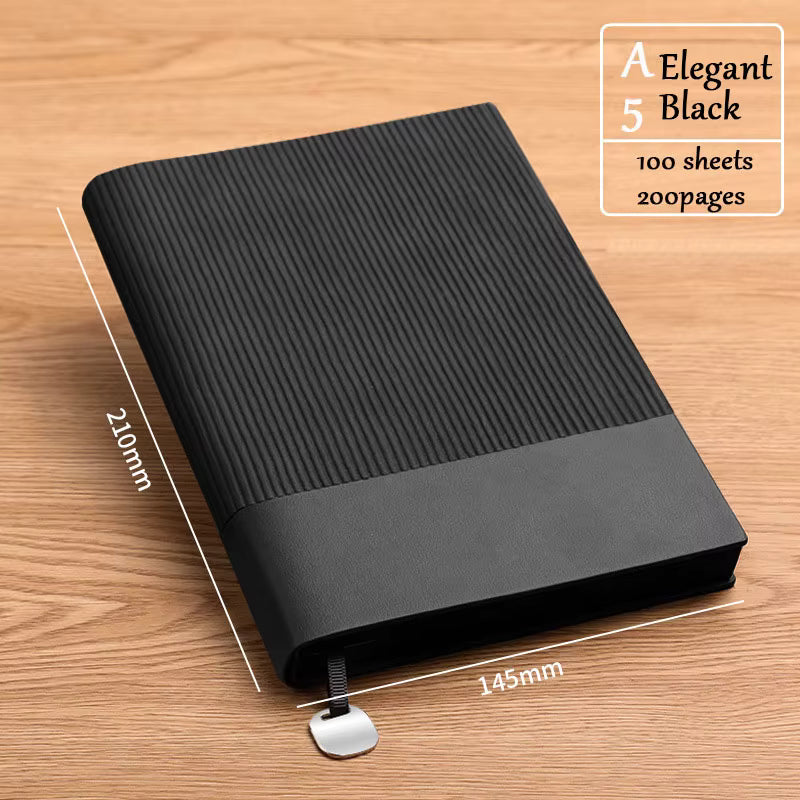 Premium PU Soft Cover Notebook with Metal Bookmark - Olive Green