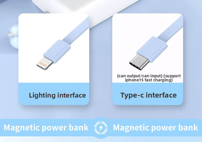 20,000mAh Magnetic Wireless Power Bank with Built-in Cable & Stand – 22.5W Fast Charging (Black)