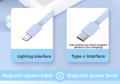 20,000mAh Magnetic Wireless Power Bank with Built-in Cable & Stand – 22.5W Fast Charging (Black)