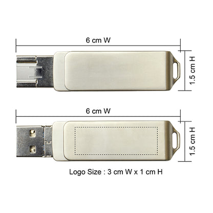 AMIF 096 3-in-1 Metal USB Flash Drive – 360° Swivel
