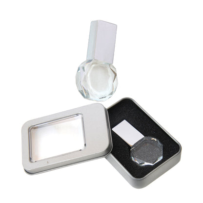 AMIF 015 Round Crystal Metal USB Flash Drive – Branding (4GB–64GB)