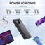 10,000mAh Power Bank with LED Display & Built-in Cables – Fast Charging Portable Charger (Black)