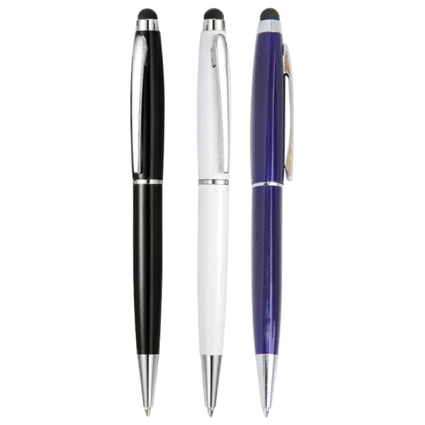 Metal Pen with Stylus and Custom Logo – Premium Corporate Gift Pen (Black & White)