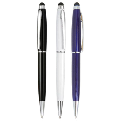 Metal Pen with Stylus and Custom Logo – Premium Corporate Gift Pen (Black & White)