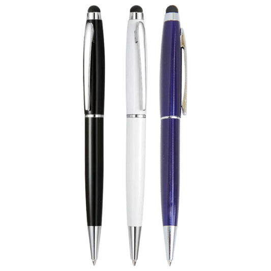 Metal Pen with Stylus and Custom Logo – Premium Corporate Gift Pen (Black & White)