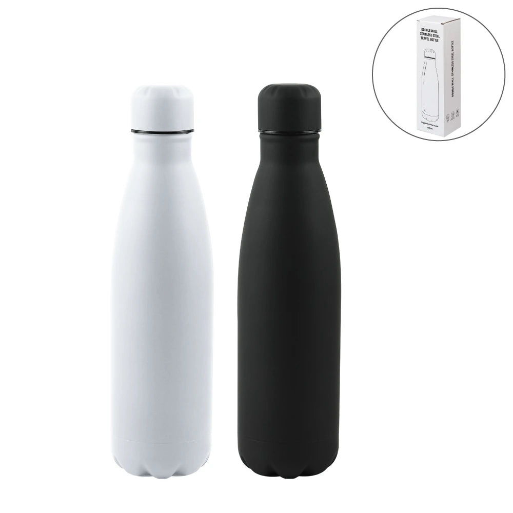 Premium Puff Bottle – Matte Black Stainless Steel (500 ml)