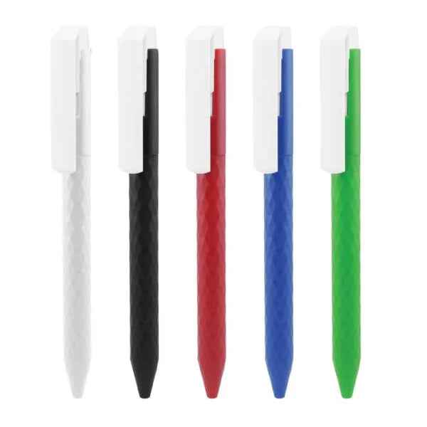 Prism Design Plastic Pen with Custom Logo – (Black & White)