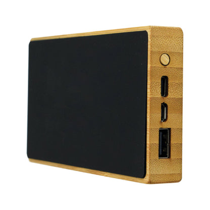 10,000mAh Eco-Friendly Bamboo Power Bank with Wireless Charging & Light-Up Logo – Premium Corporate Gift