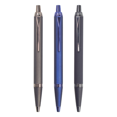 Smooth Touch Metal Pen with Custom Logo – Premium Corporate Gift Pen (Black & Grey)