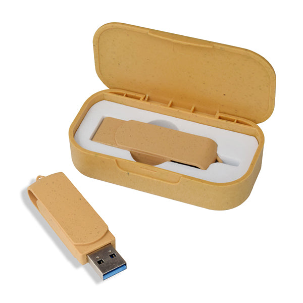 AMIF 106 Eco-Friendly Wheat Straw Swivel USB Flash Drive