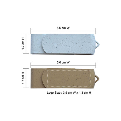 AMIF 106 Eco-Friendly Wheat Straw Swivel USB Flash Drive