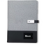 Executive Hi-Tech Organizer with Wireless Charger & Illuminated Logo- Grey