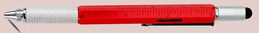 Red pen with a stylus tip on a white background
