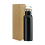 Stainless Steel Bottle with Bamboo Cap – Black | 500ml
