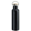 Stainless Steel Bottle with Bamboo Cap – Black | 500ml