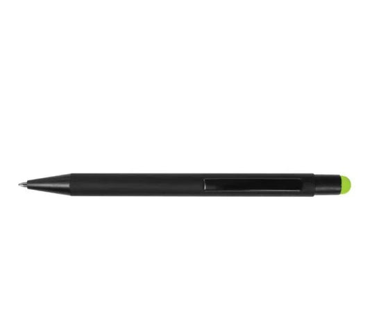 Matte Black Metal Pen with Color Stylus – Premium Corporate Gift Pen with Custom Logo (Green, Red, Black, Silver & Blue)