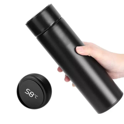 Smart Bottle with Temperature Display – 500 ml - Glossy Black
