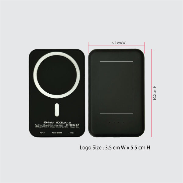 8000mAh Magnetic Wireless Power Bank – MagSafe Compatible Fast Charging Portable Charger