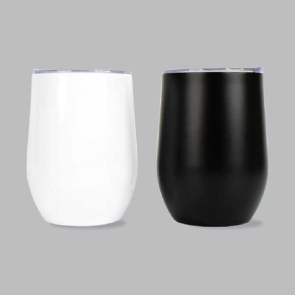 Black Stainless Steel Eggshell Mug | 375ml Insulated Thermos Mug with Lid – Modern Corporate Coffee Mug