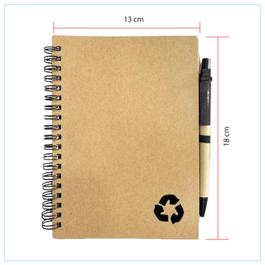 Eco-Friendly Recycled Notebook with Pen – Black