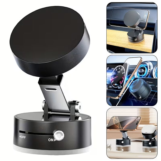 Foldable & Extendable Phone Holder with Suction Cup – Universal Mobile Stand for Car, Home & Office (Black)
