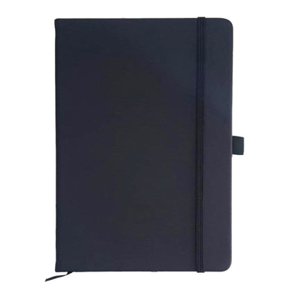 PU Leather Notebook with Elastic Closure & Pen Holder – White
