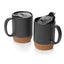 Ceramic Mug with Cork Bottom & Lid (385 ml) – Black