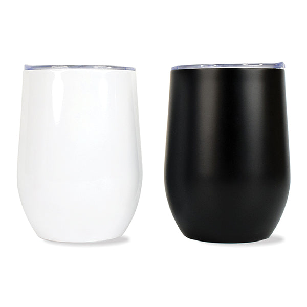 Black Stainless Steel Eggshell Mug | 375ml Insulated Thermos Mug with Lid – Modern Corporate Coffee Mug