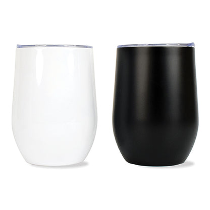 Black Stainless Steel Eggshell Mug | 375ml Insulated Thermos Mug with Lid – Modern Corporate Coffee Mug