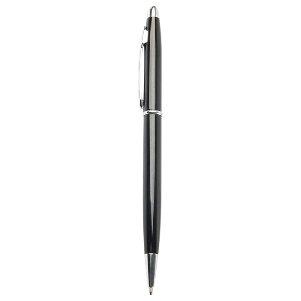 Slim Metal Pen with Steel Clip – Elegant Corporate Gift Pen with Custom Logo (White & Black)