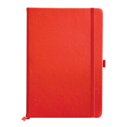 PU Leather Notebook with Elastic Closure & Pen Holder – White