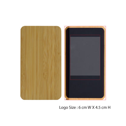 AMIK 122 - Bamboo Power Bank with Light-Up Logo