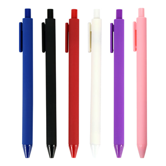 Rubberized Plastic Ball Pen with Custom Logo – Promotional Corporate Giveaway Pen (White, Pink, Navy Blue, Purple, Red, Royal Blue, Black)