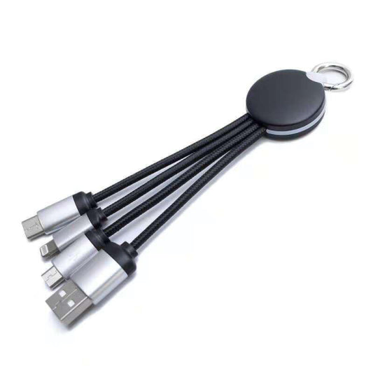 3-in-1 Light-Up Logo USB Charging Cable – Type-C, Lightning & Micro USB Corporate Gift