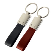 Metal Keychains With Leather Straps